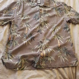 NWT Jamacian Jaxx silk Hawaiian shirt dark beige M